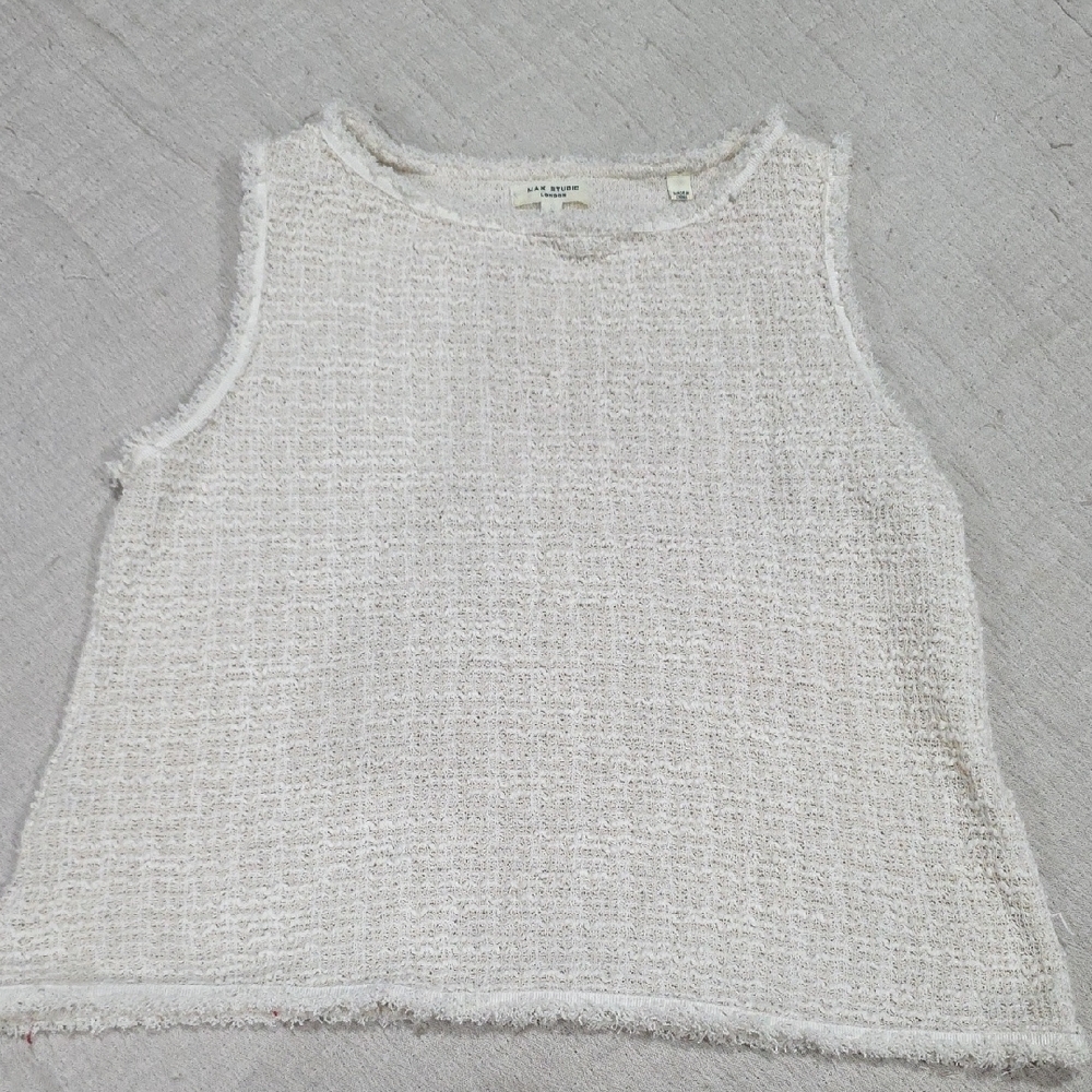 Max Studio Cream Textured Tank Top
